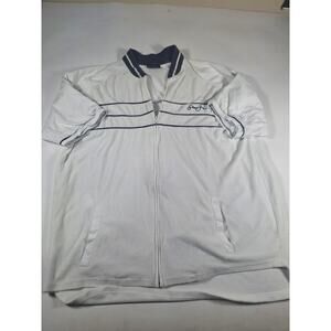 Sean John Vintage Short Sleeve Zip Up White Jacket Hip Hop 2XL